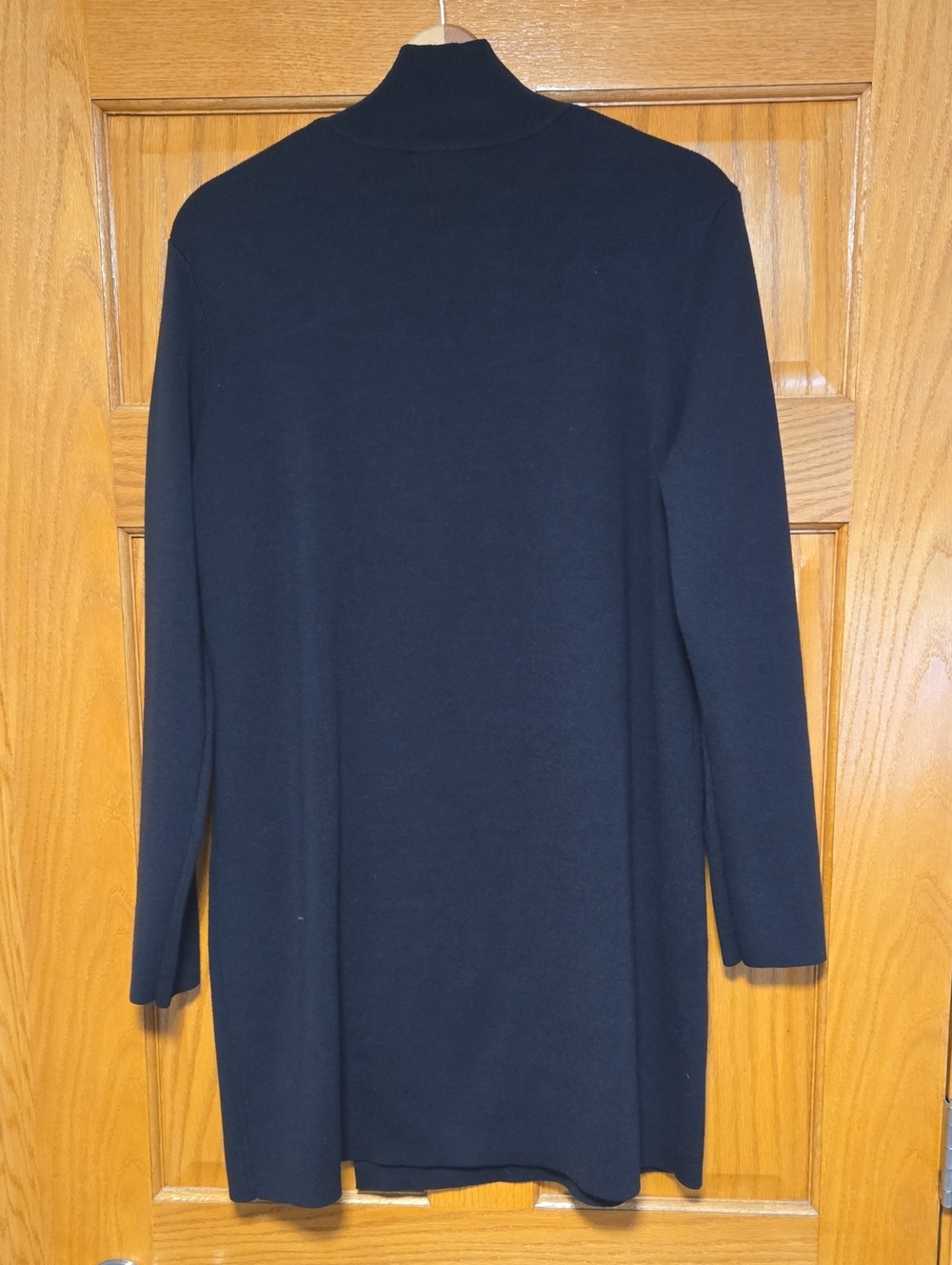 Cable & Gauge Black Long Sleeve Mock Neck Dress with Front Cutout - Picture 5 of 5